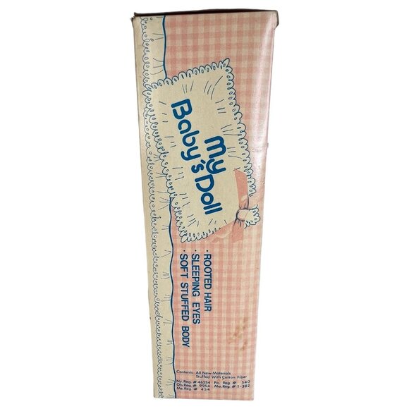 1979 New Playmates My Baby's Doll Stuffed Body Rooted Hair Sleep Eyes In Box VTG - Picture 7 of 8